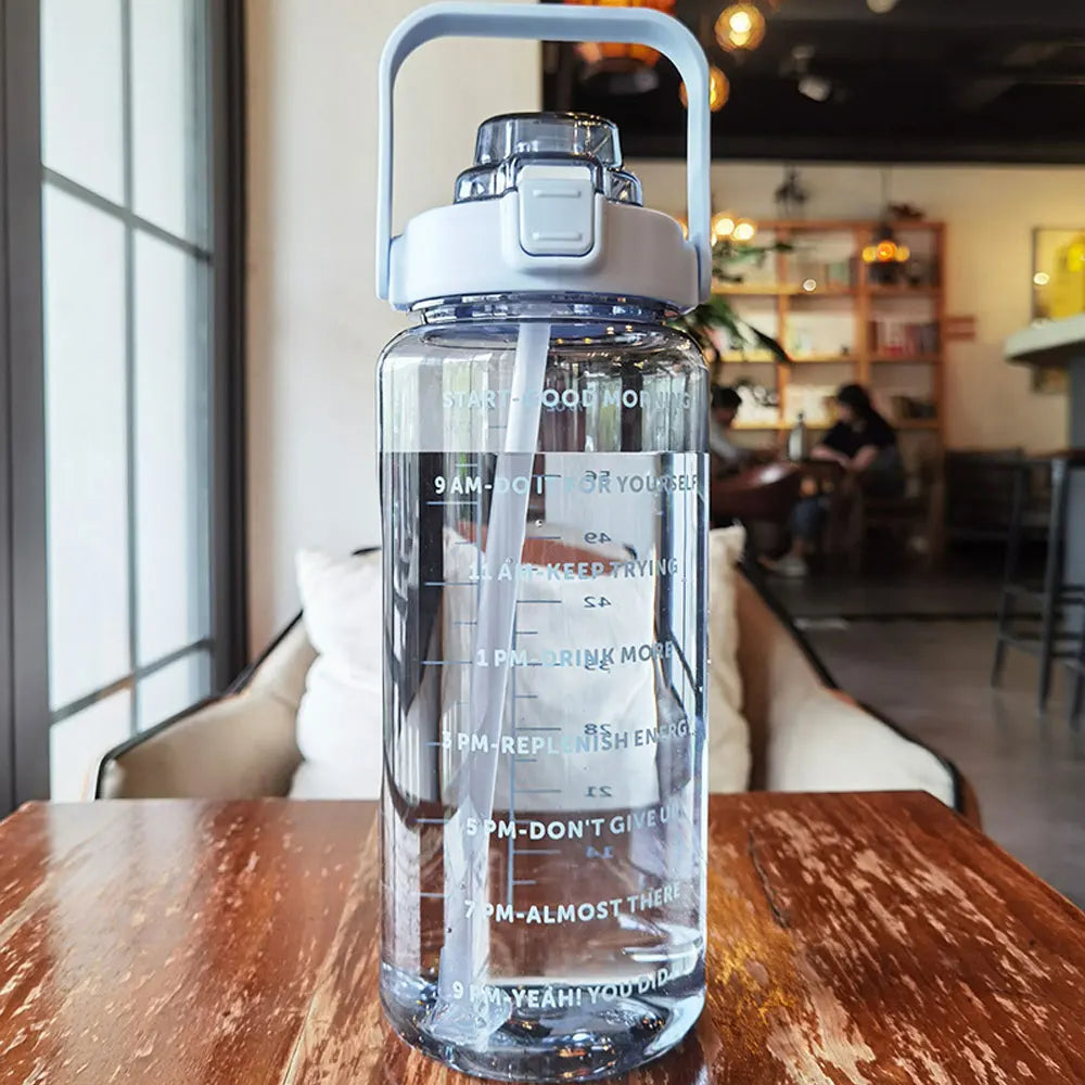 Water Bottle Motivational Drinking Bottle Sports Water Bottle with Time Marker Portable Reusable Plastic Cups Outdoor Travel Gym