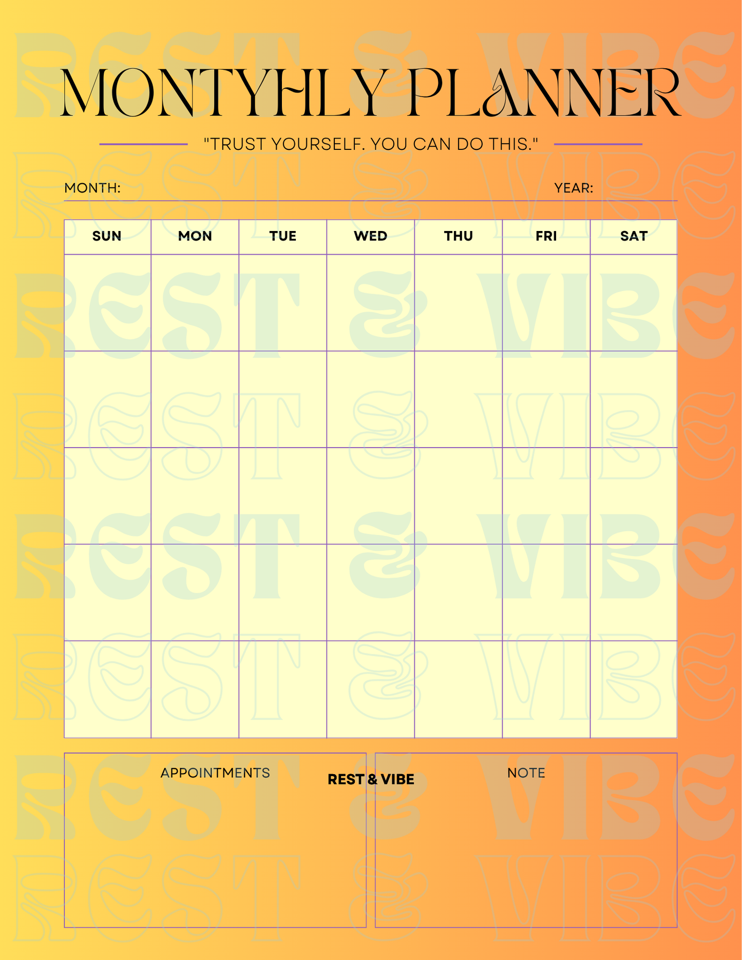 Monthly Reset Planner (12-Page System)